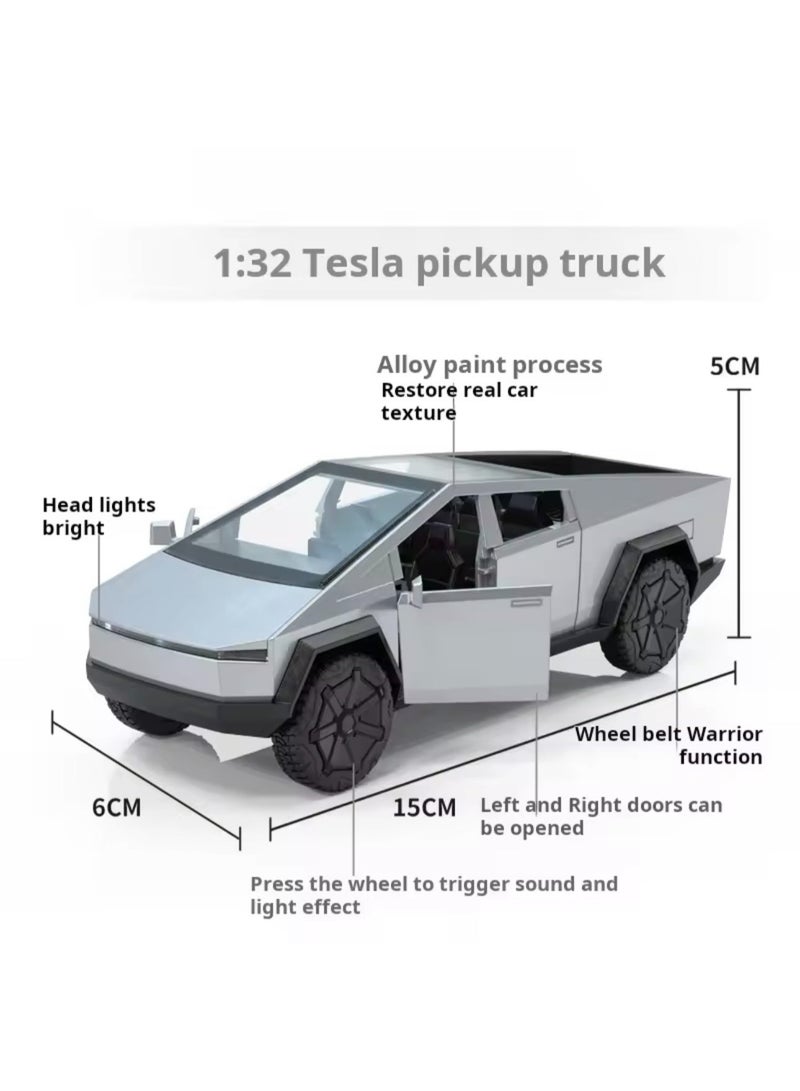 1:32 Futuristic Pickup Truck Diecast Model – Metal Toy Car with Light & Sound - Image 4